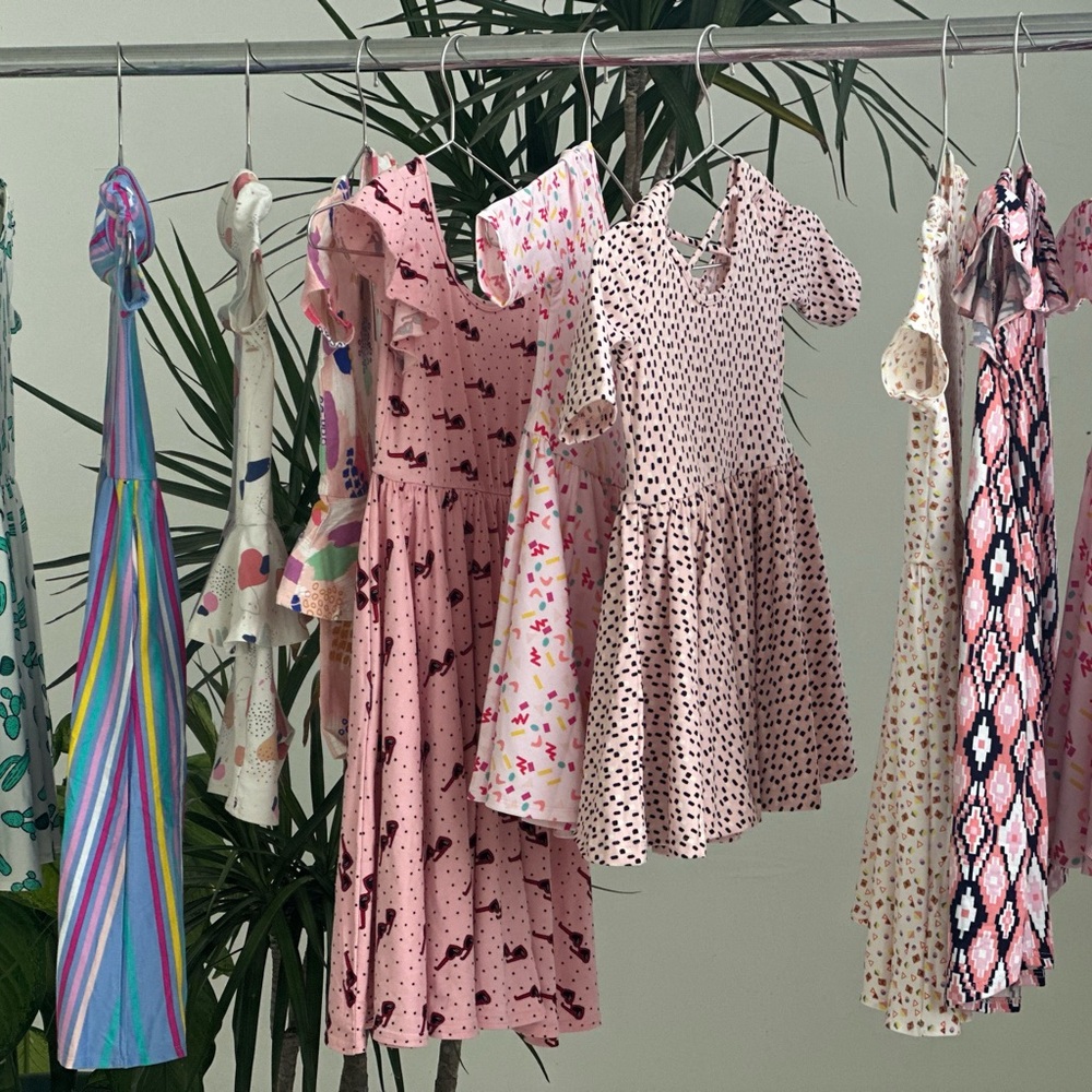 Pink Patterned Kids Dress look into closet for styles available